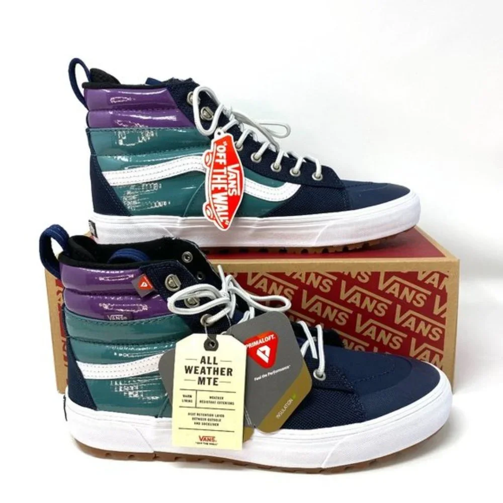 💖MEGA SALE💖VANS Sk8-Hi MTE 2.0 Womens Blue Winter Payent Leather VN0A4P3I2US